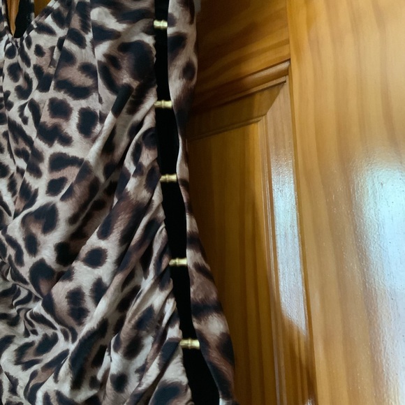 Carmen Marc Valvo U-Back Side-Zip One-Piece Swimsuit Leopard Sz 14 - Picture 8 of 10